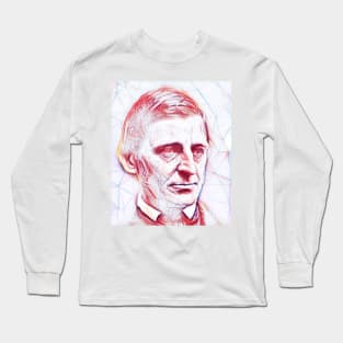 Ralph Waldo Emerson Portrait | Ralph Waldo Emerson line art Long Sleeve T-Shirt